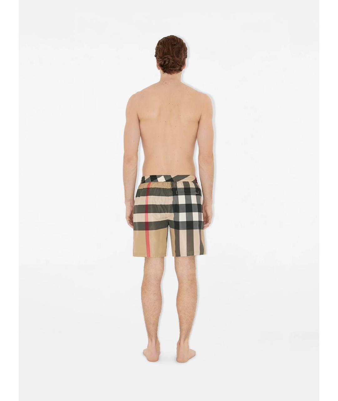 BURBERRY Бежевые полиэстеровые шорты, фото 4