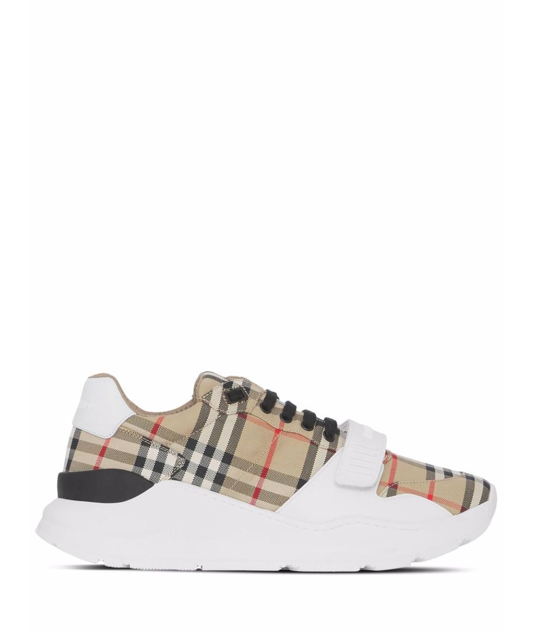 BURBERRY Бежевые текстильные кроссовки, фото 1