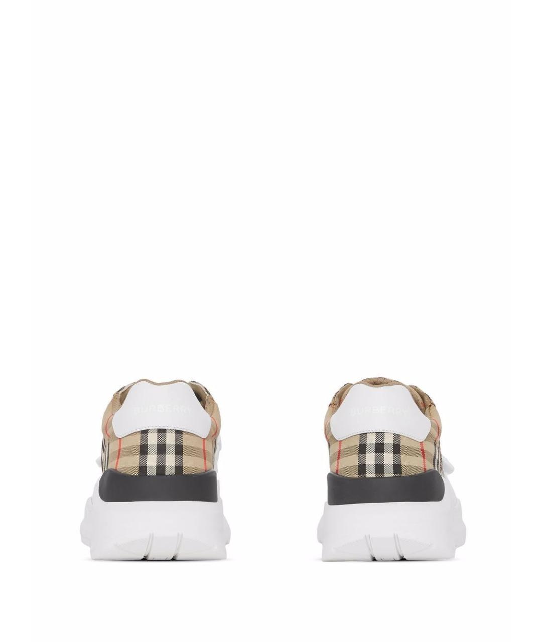 BURBERRY Бежевые текстильные кроссовки, фото 3
