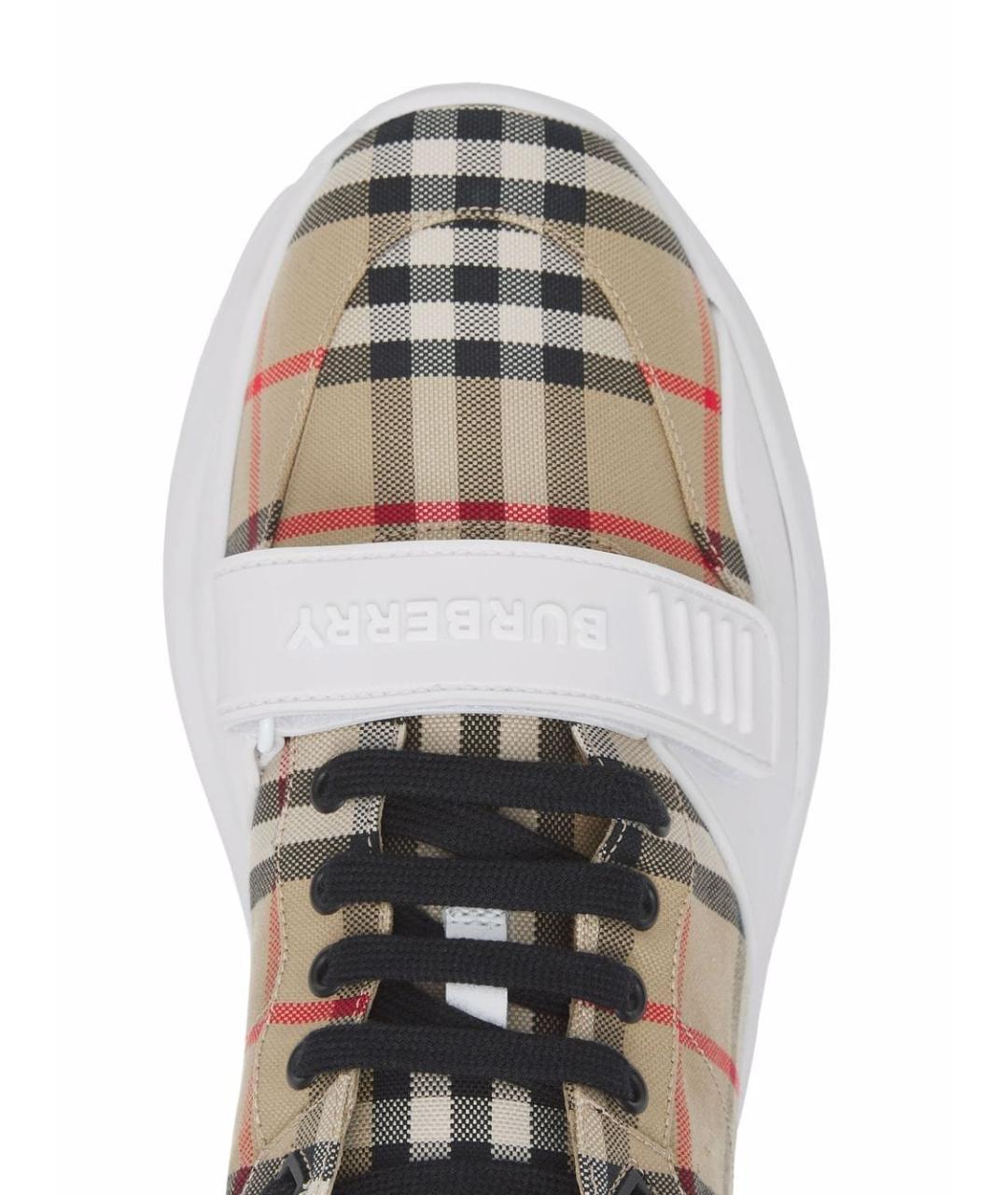 BURBERRY Бежевые текстильные кроссовки, фото 4