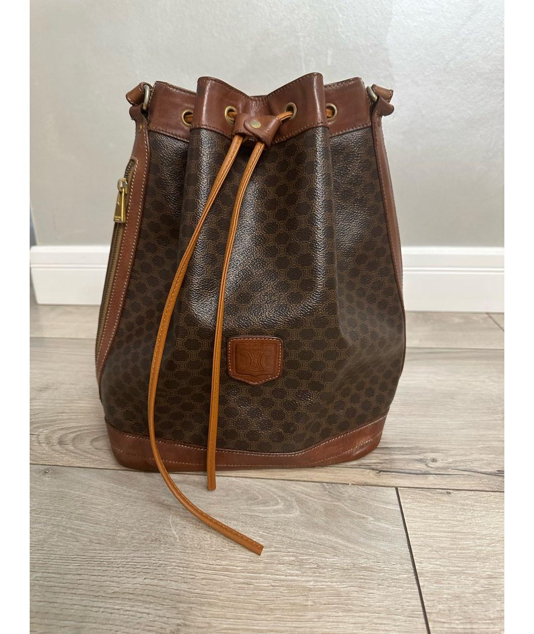 CELINE Коричневая кожаная сумка через плечо, фото 9