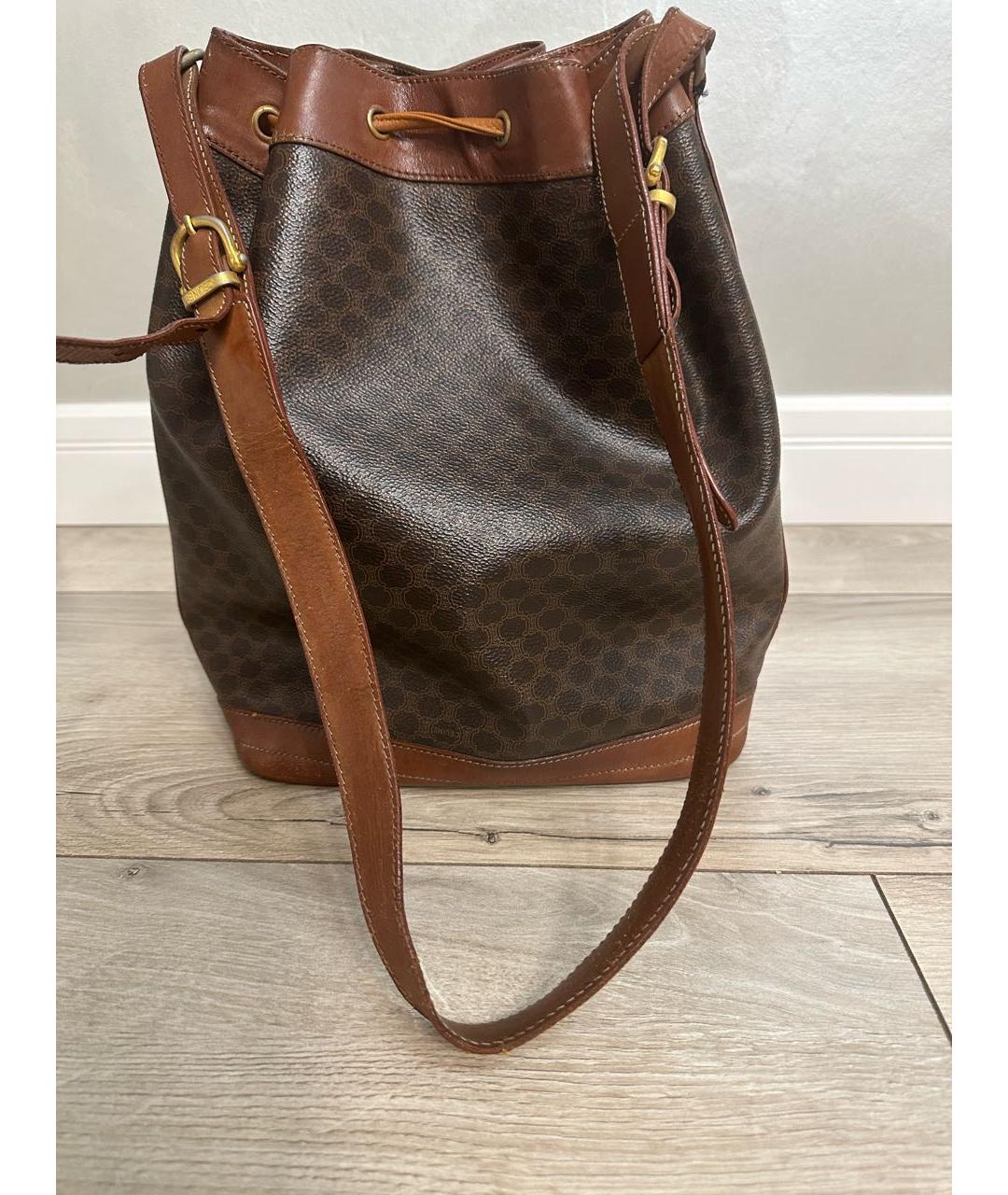 CELINE Коричневая кожаная сумка через плечо, фото 3