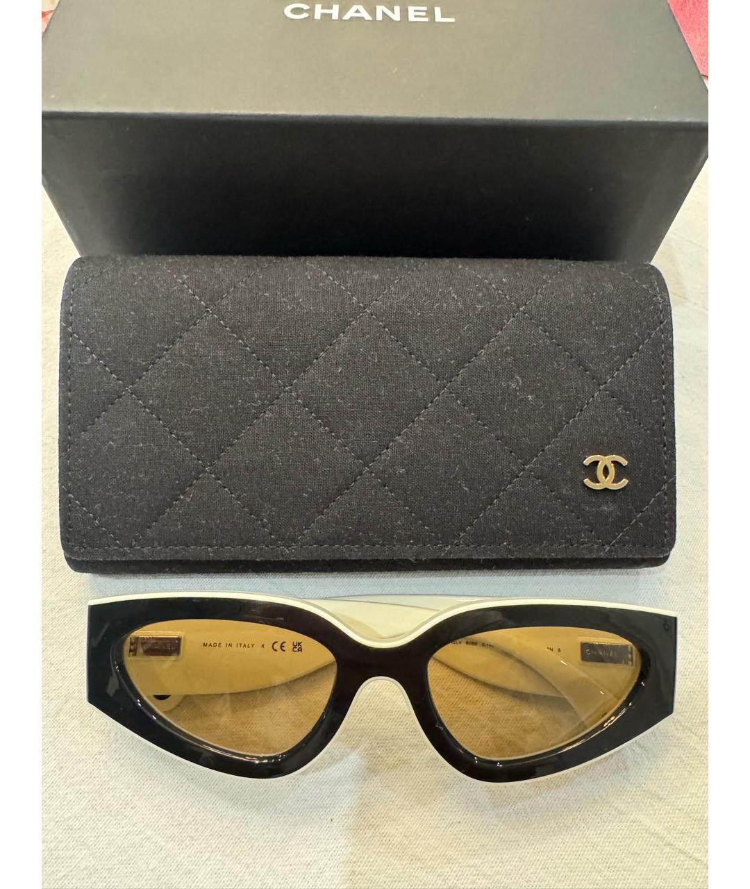 CHANEL Черные пластиковые солнцезащитные очки, фото 2