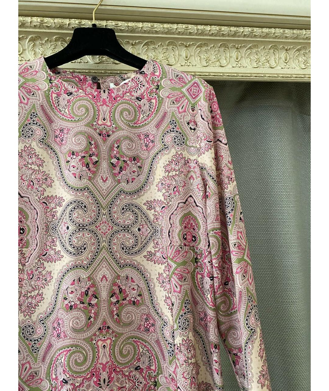 ETRO Розовое шерстяное коктейльное платье, фото 7