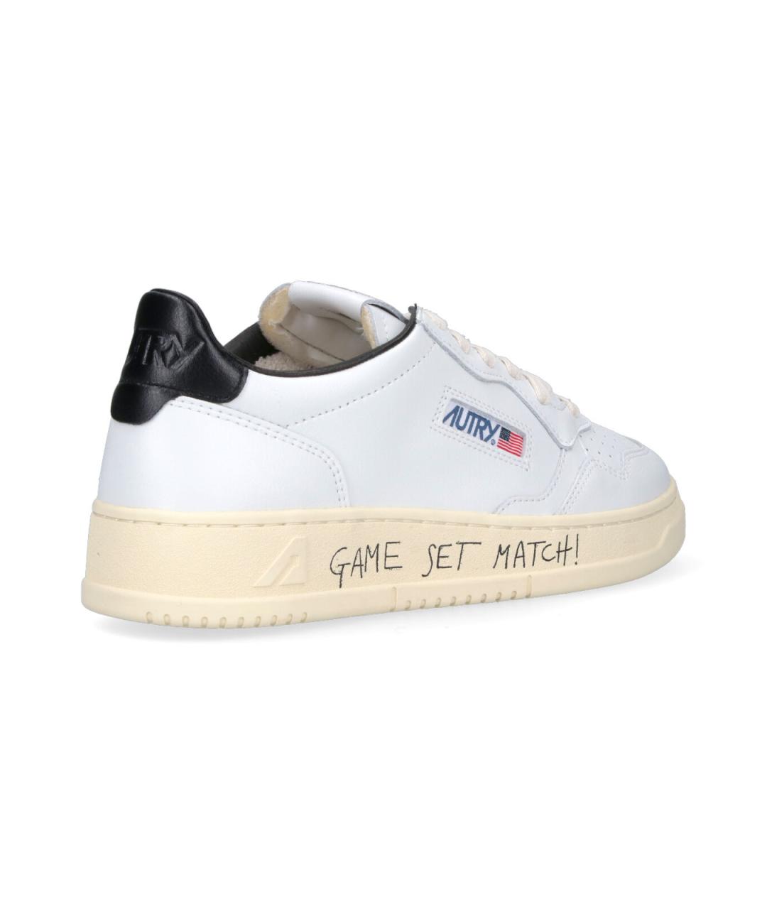 AUTRY Белые кожаные низкие кроссовки / кеды, фото 4