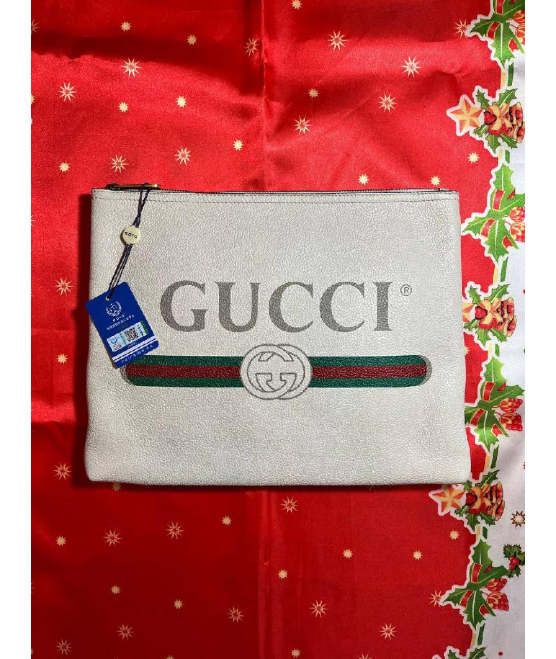 GUCCI Белая кожаная папка для документов, фото 5