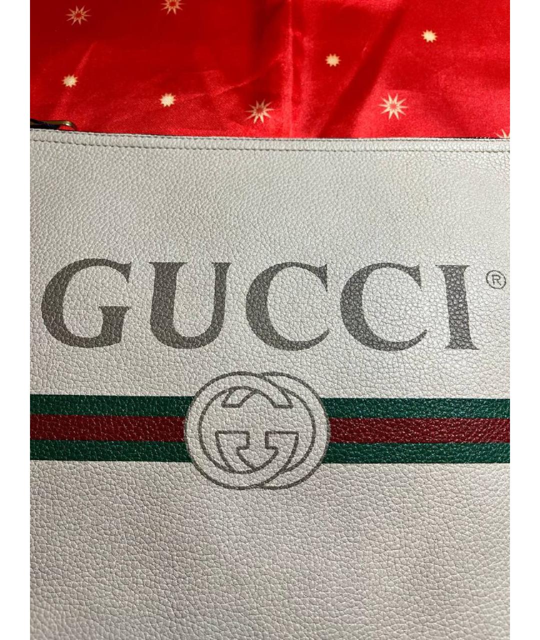 GUCCI Белая кожаная папка для документов, фото 2
