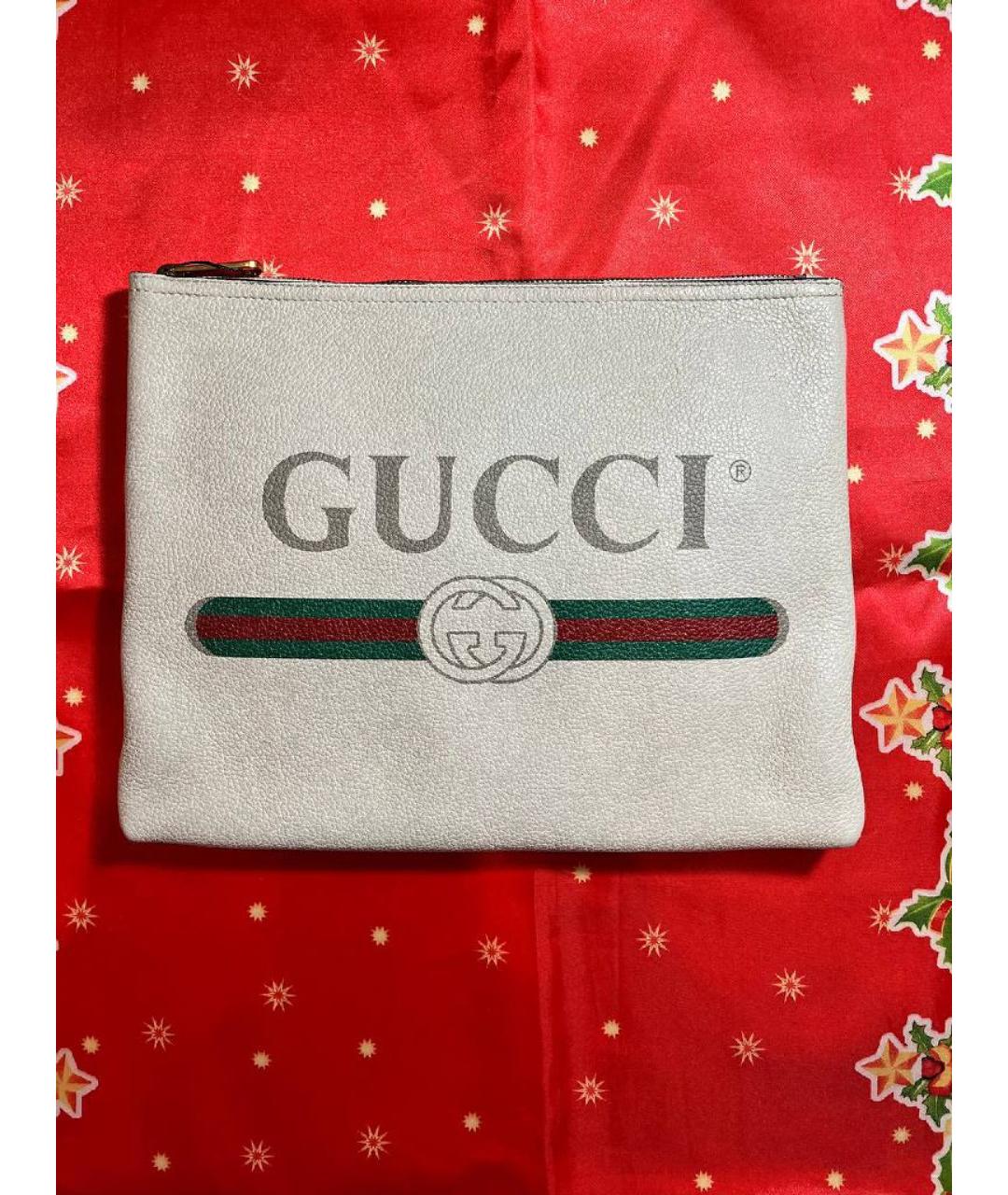 GUCCI Белая кожаная папка для документов, фото 10