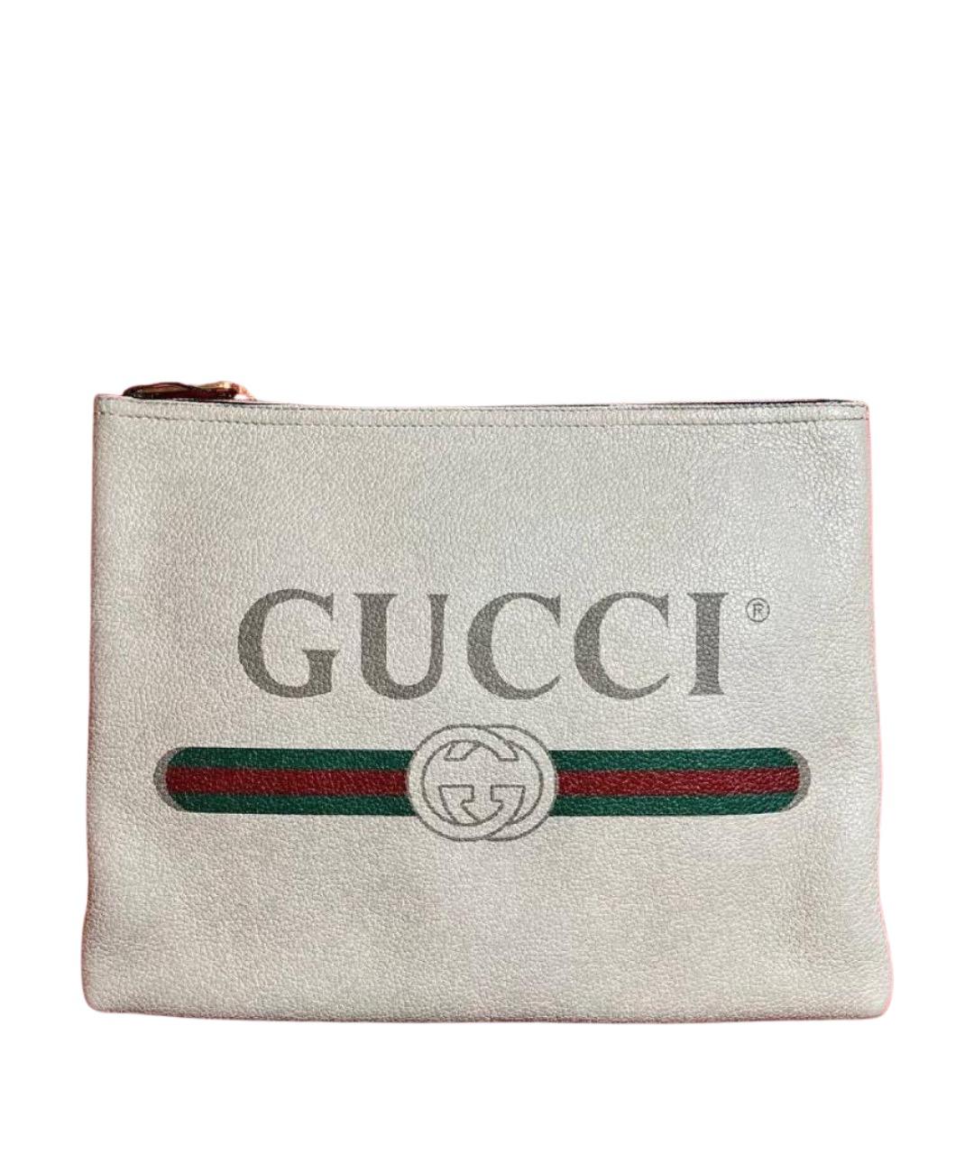 GUCCI Белая кожаная папка для документов, фото 1