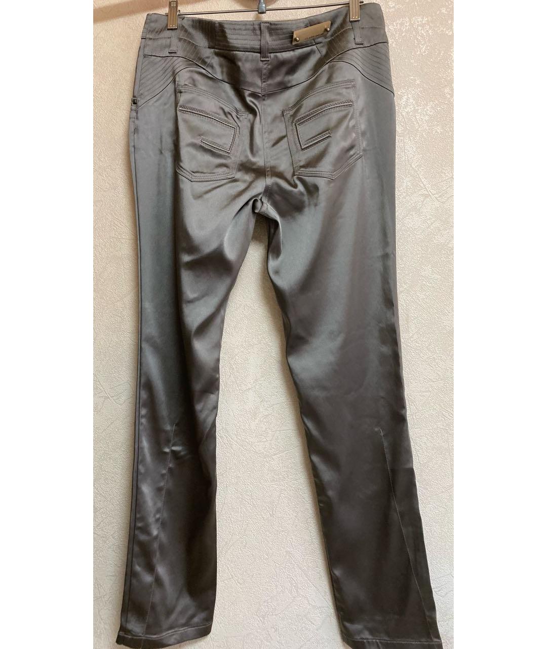 CAVALLI CLASS Хаки ацетатные прямые брюки, фото 2