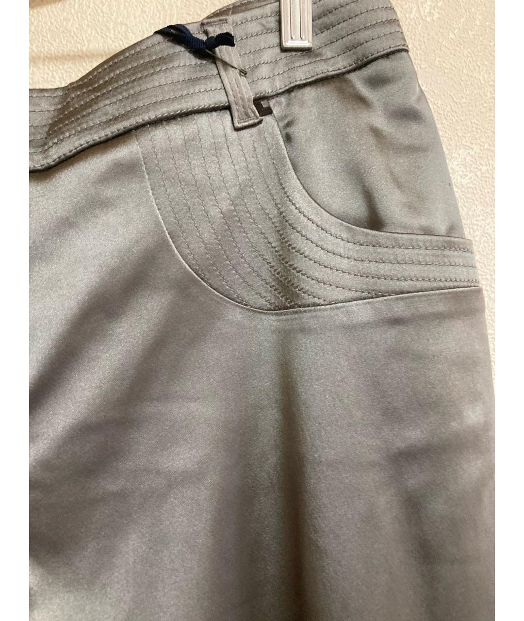 CAVALLI CLASS Хаки ацетатные прямые брюки, фото 5