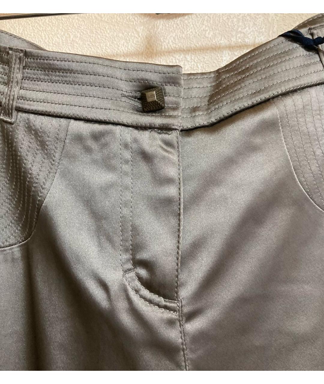 CAVALLI CLASS Хаки ацетатные прямые брюки, фото 4