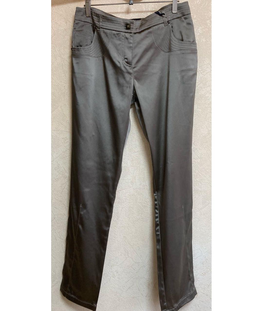 CAVALLI CLASS Хаки ацетатные прямые брюки, фото 9