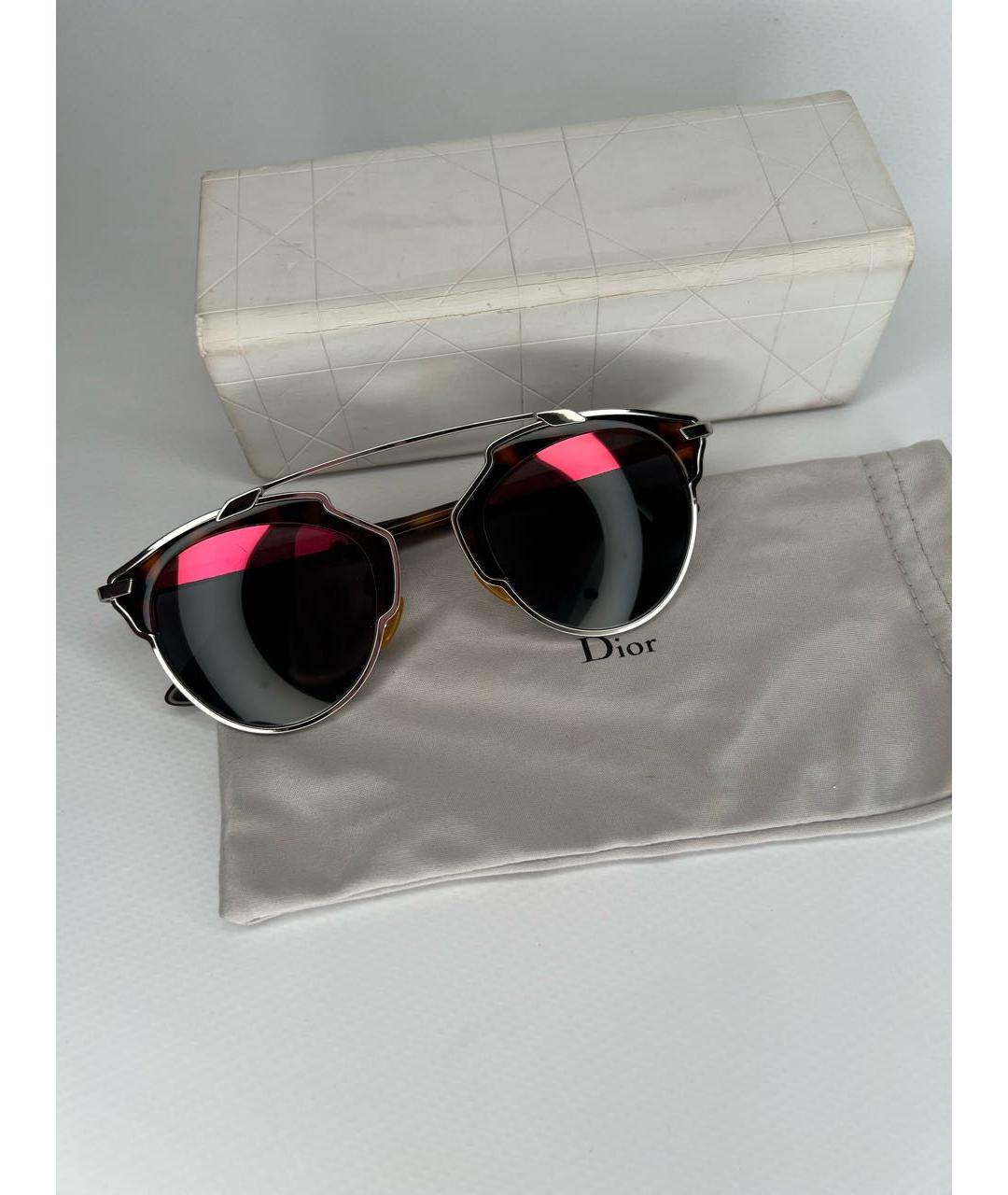 CHRISTIAN DIOR Коричневые металлические солнцезащитные очки, фото 4