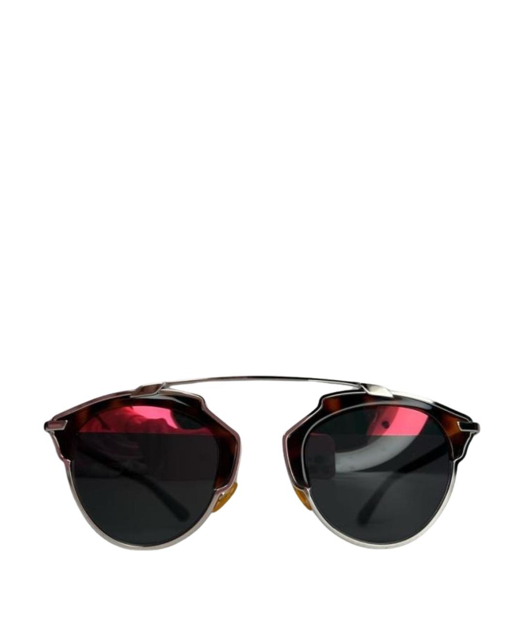 CHRISTIAN DIOR Коричневые металлические солнцезащитные очки, фото 1