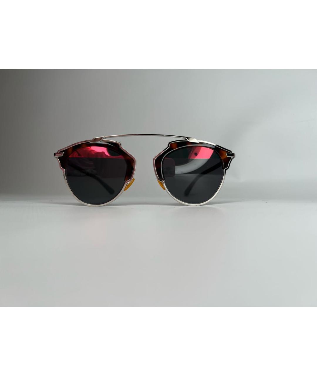 CHRISTIAN DIOR Коричневые металлические солнцезащитные очки, фото 8