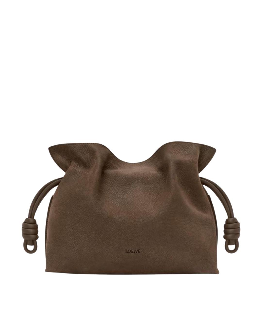 LOEWE Коричневая замшевая сумка через плечо, фото 1