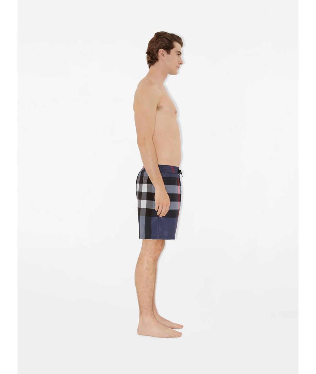 BURBERRY Синие полиэстеровые шорты, фото 3