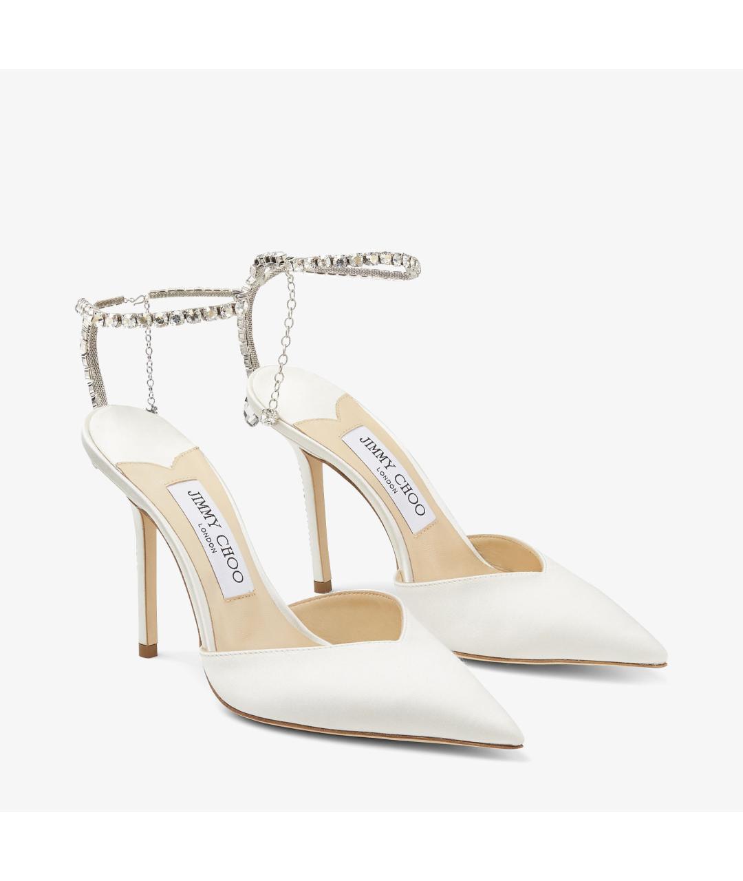 JIMMY CHOO Белые текстильные туфли, фото 2