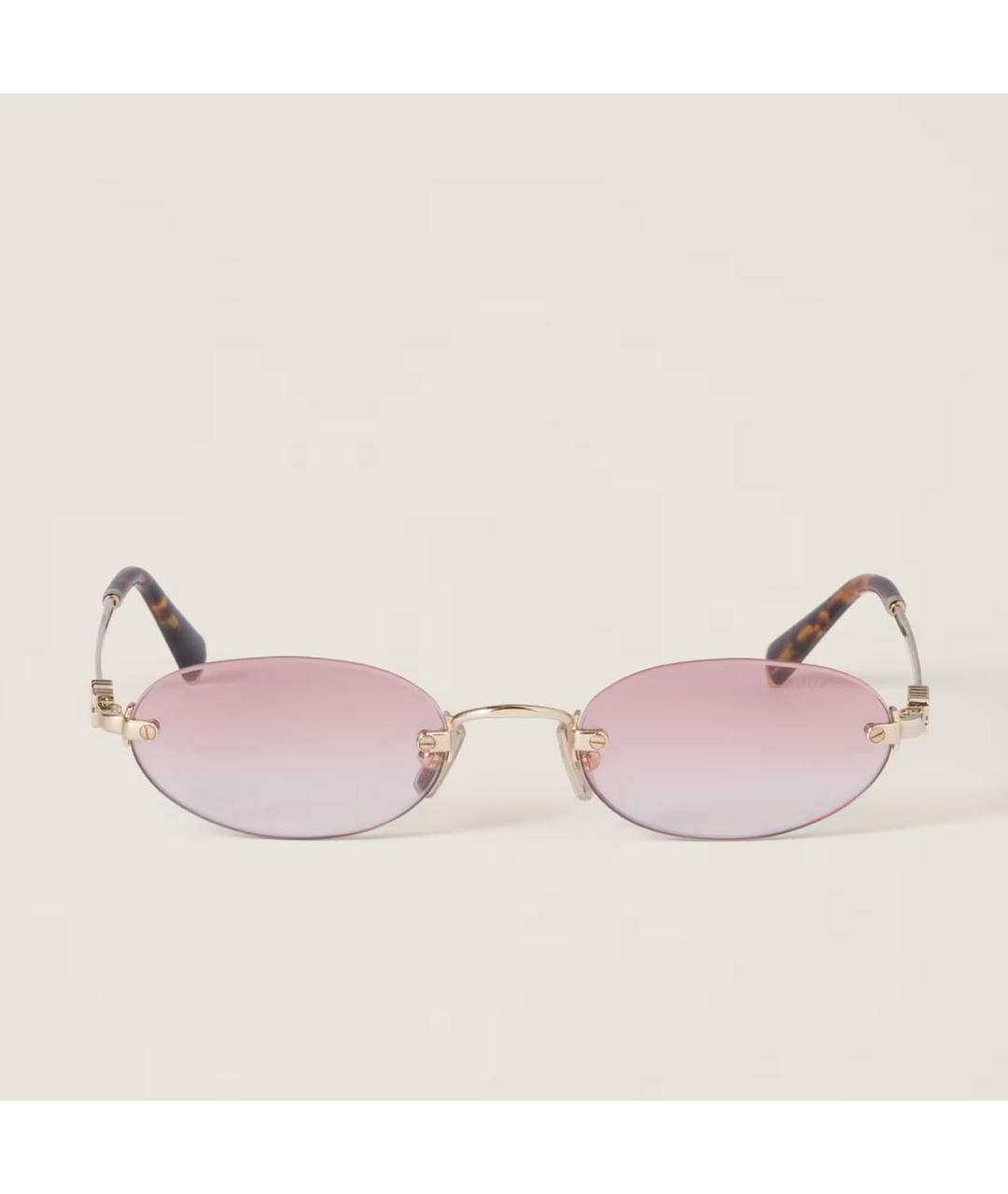 MIU MIU Розовые металлические солнцезащитные очки, фото 5