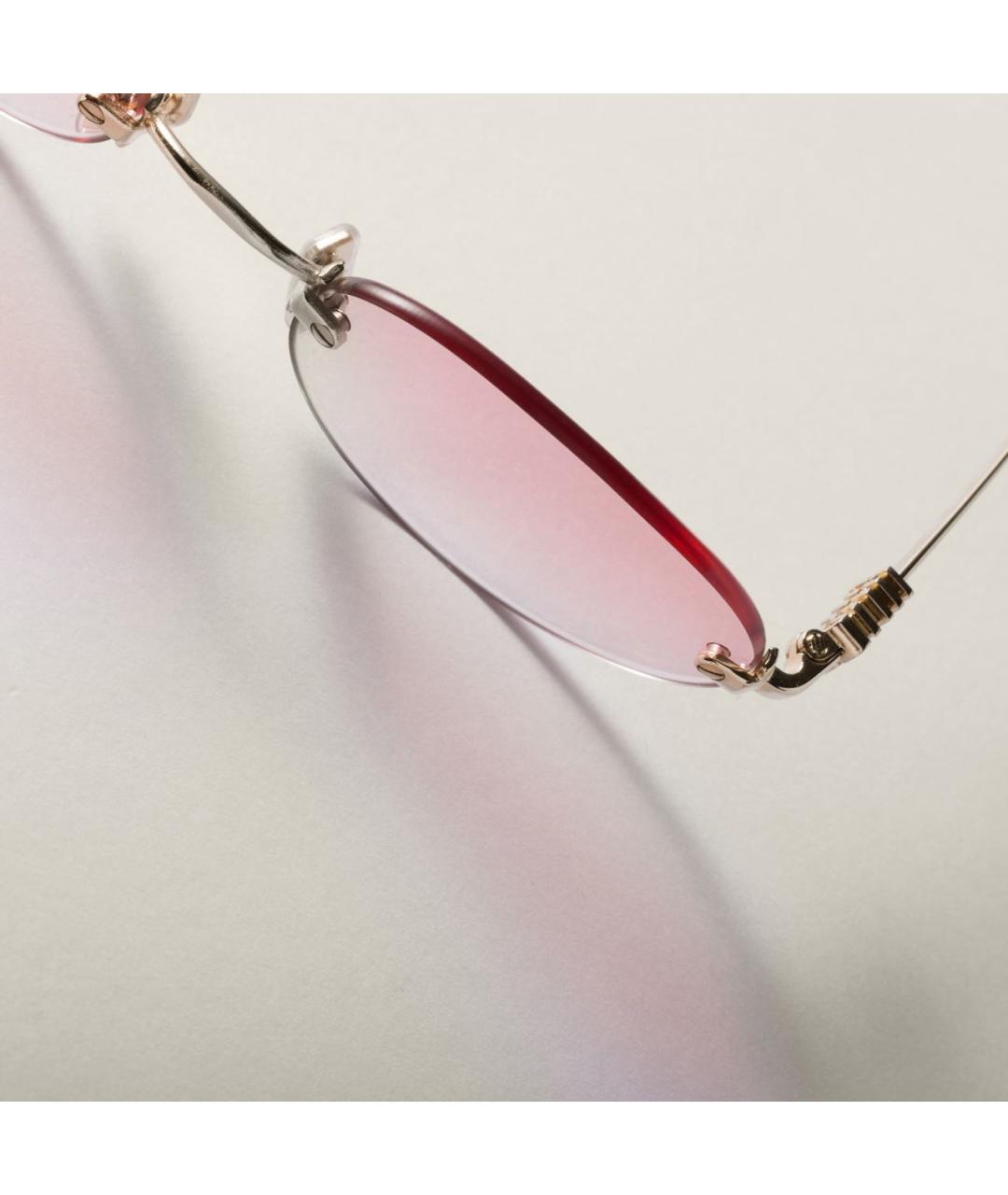 MIU MIU Розовые металлические солнцезащитные очки, фото 3