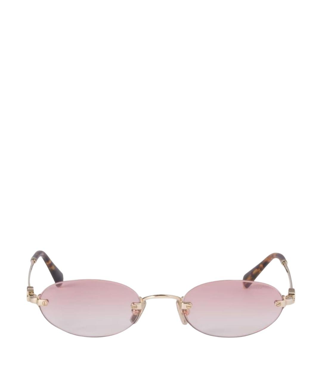 MIU MIU Розовые металлические солнцезащитные очки, фото 1