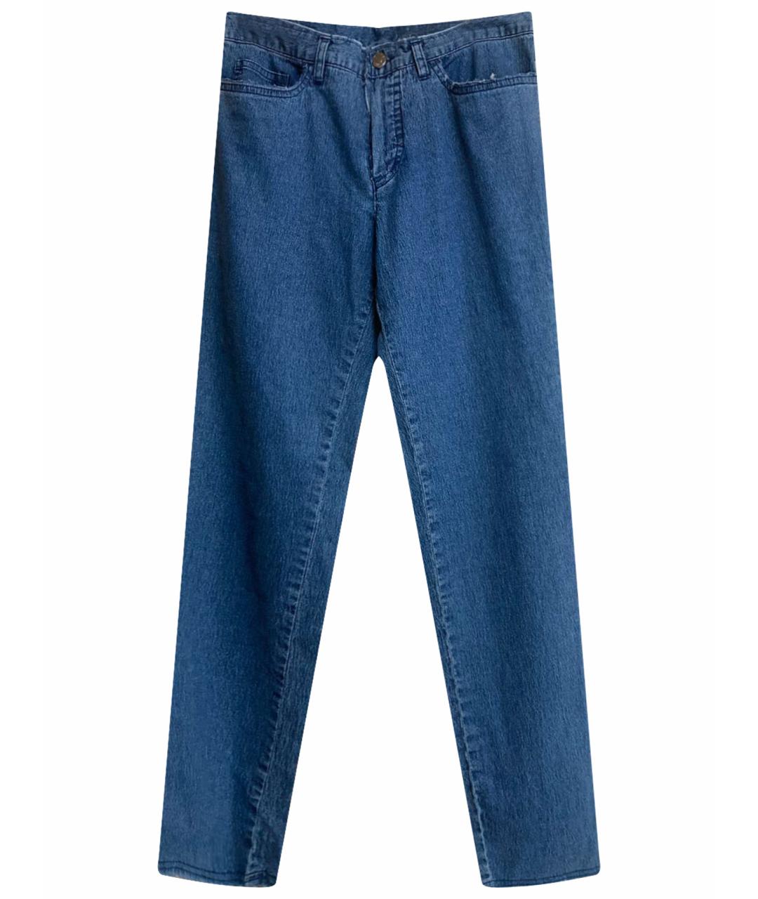 GUCCI Голубые хлопковые прямые джинсы, фото 1