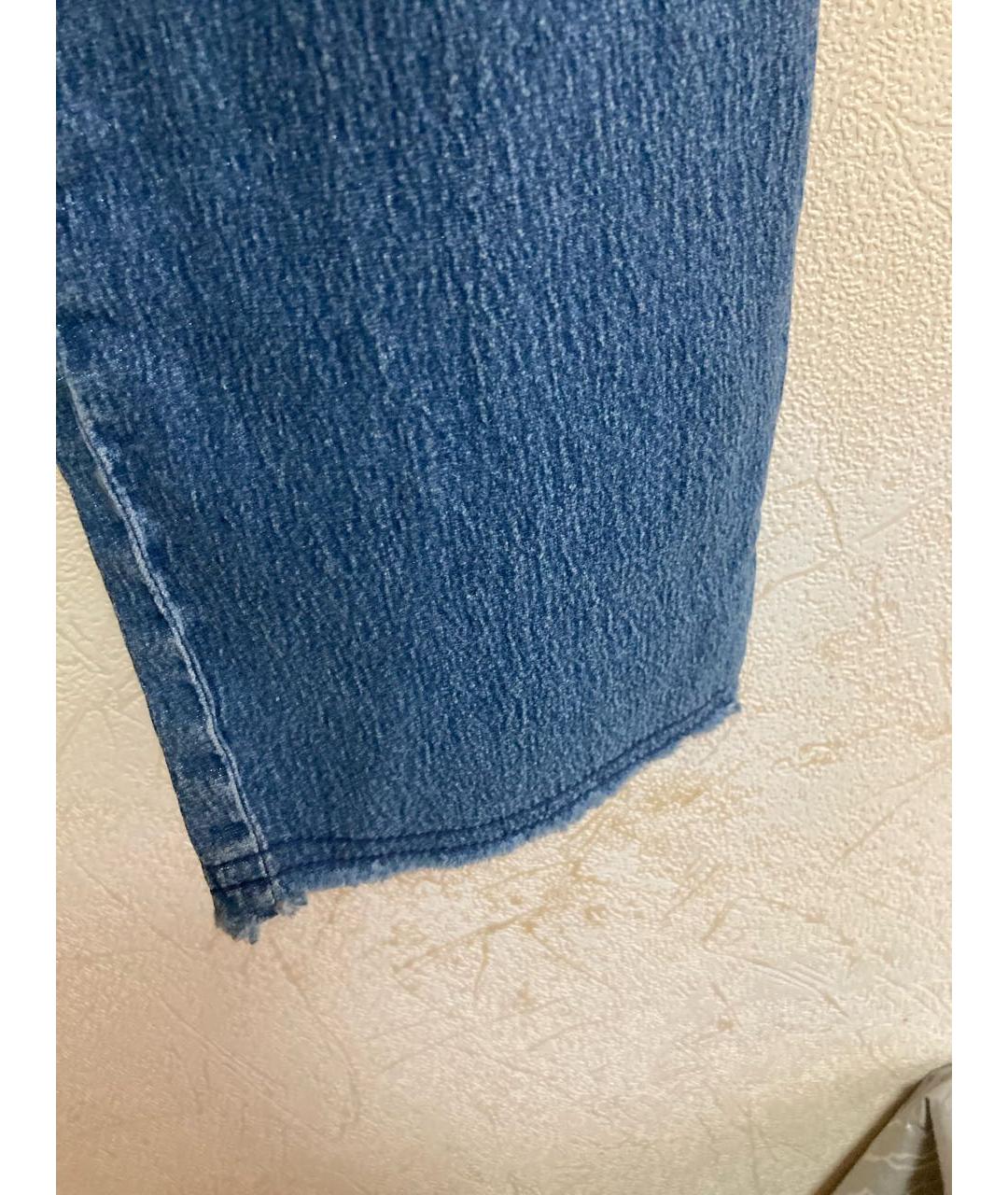 GUCCI Голубые хлопковые прямые джинсы, фото 4