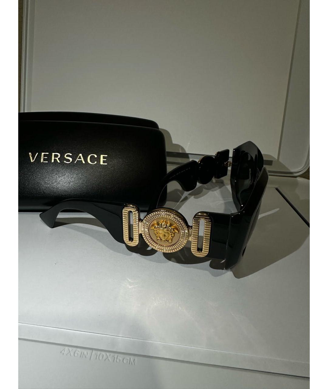 VERSACE Черные пластиковые солнцезащитные очки, фото 2