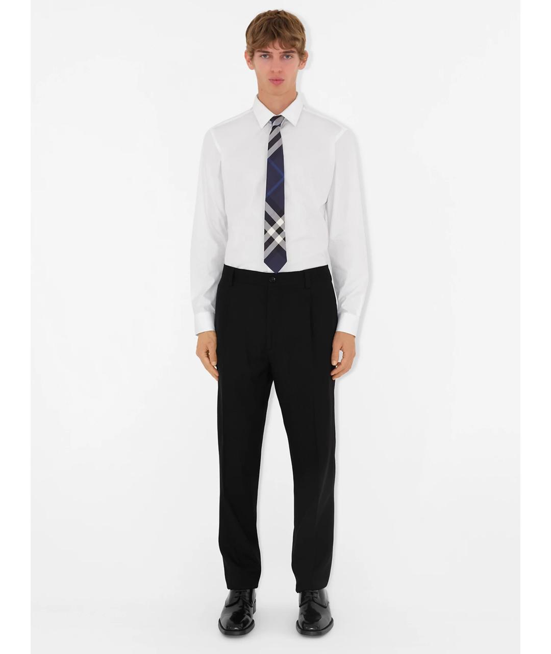 BURBERRY Синий шелковый галстук, фото 2