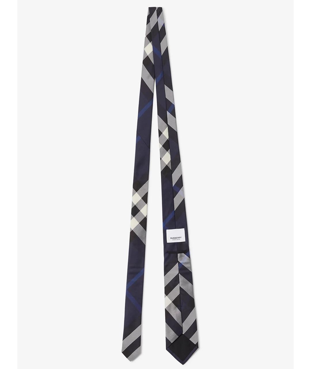 BURBERRY Синий шелковый галстук, фото 3