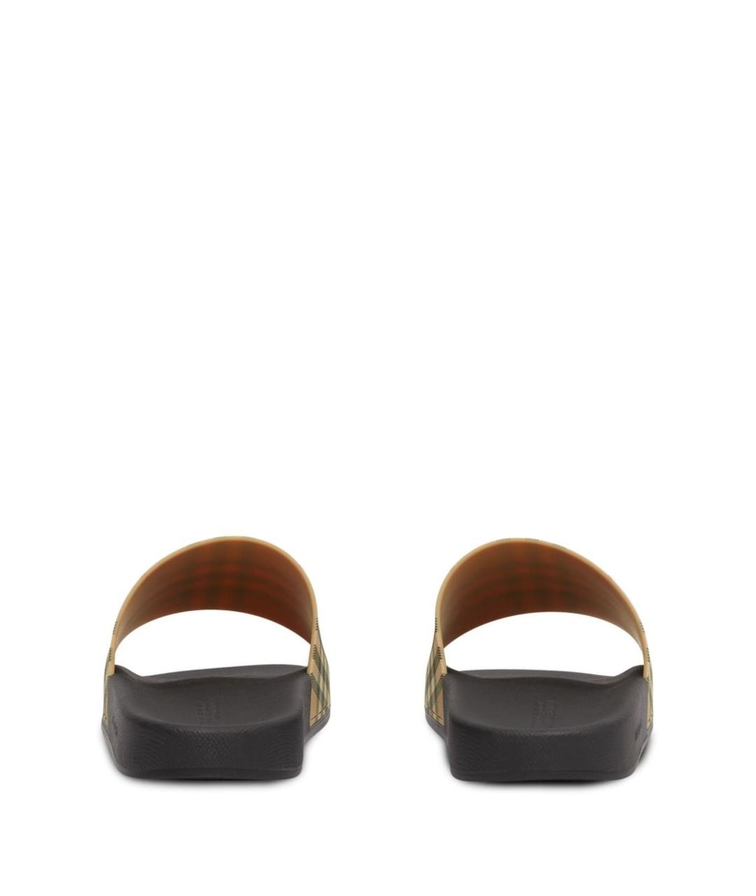 BURBERRY Бежевые резиновые шлепанцы, фото 3