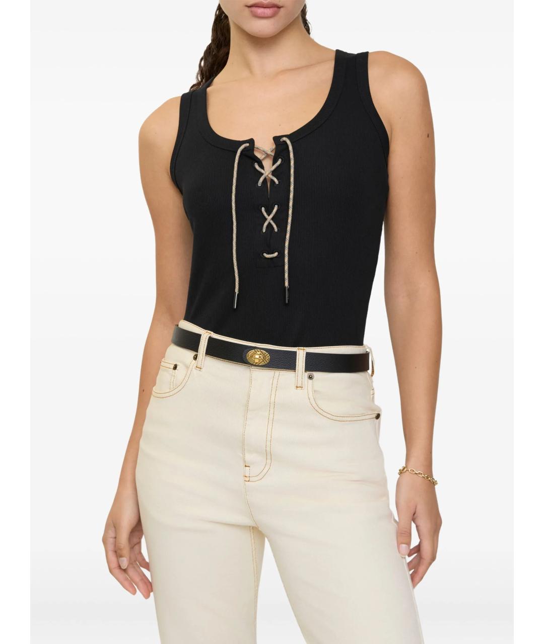 BURBERRY Черная хлопковая майка, фото 2