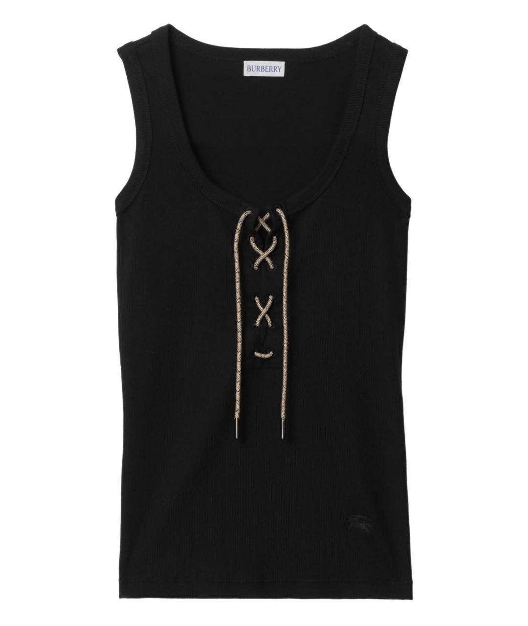 BURBERRY Черная хлопковая майка, фото 1