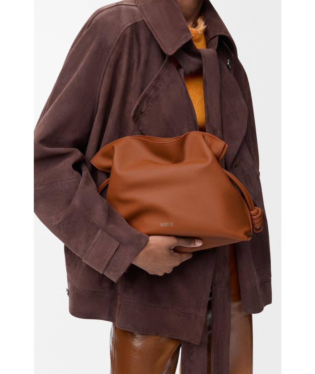 LOEWE Коричневая кожаная сумка через плечо, фото 2