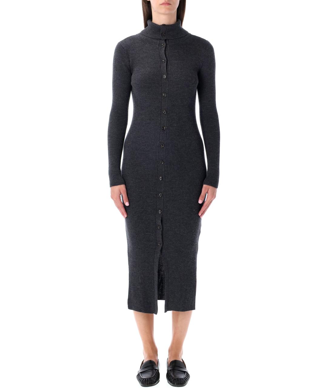 SESSUN Серое шерстяное повседневное платье, фото 4