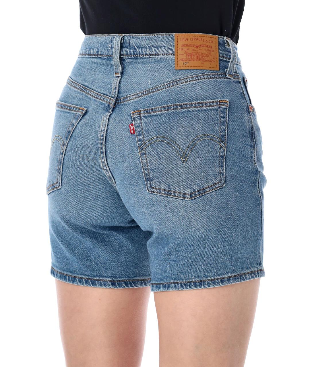 LEVI'S Голубые хлопковые шорты, фото 3