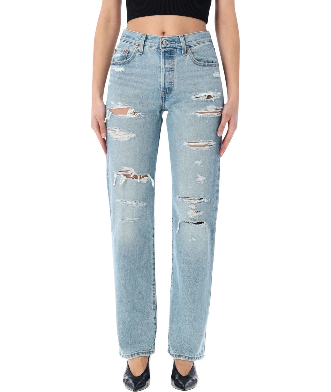 LEVI'S Синие хлопковые джинсы слим, фото 1