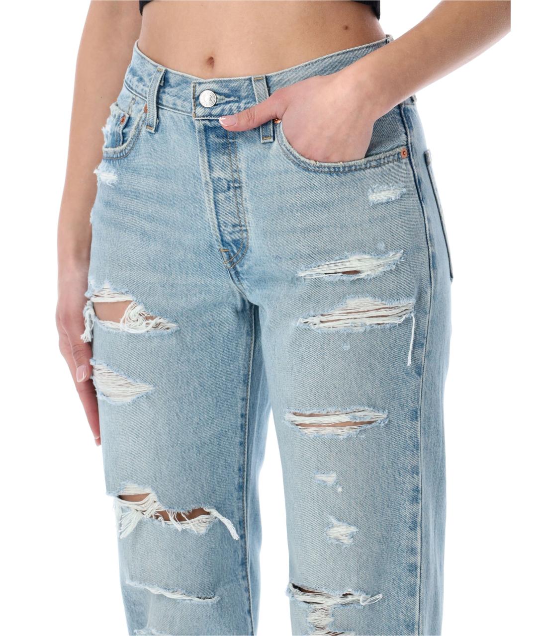 LEVI'S Синие хлопковые джинсы слим, фото 3