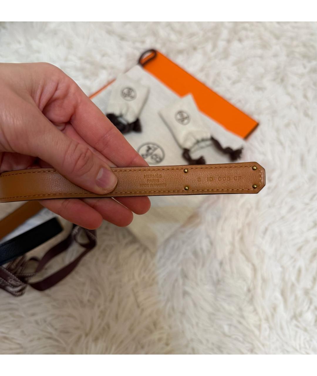 HERMES Черный кожаный ремень, фото 3