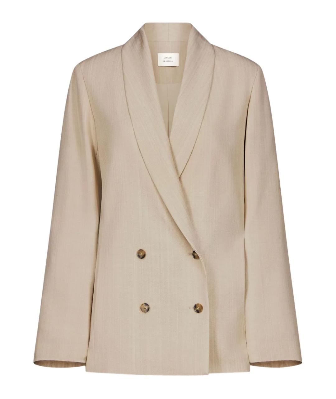 LOULOU STUDIO Бежевый вискозный жакет/пиджак, фото 1
