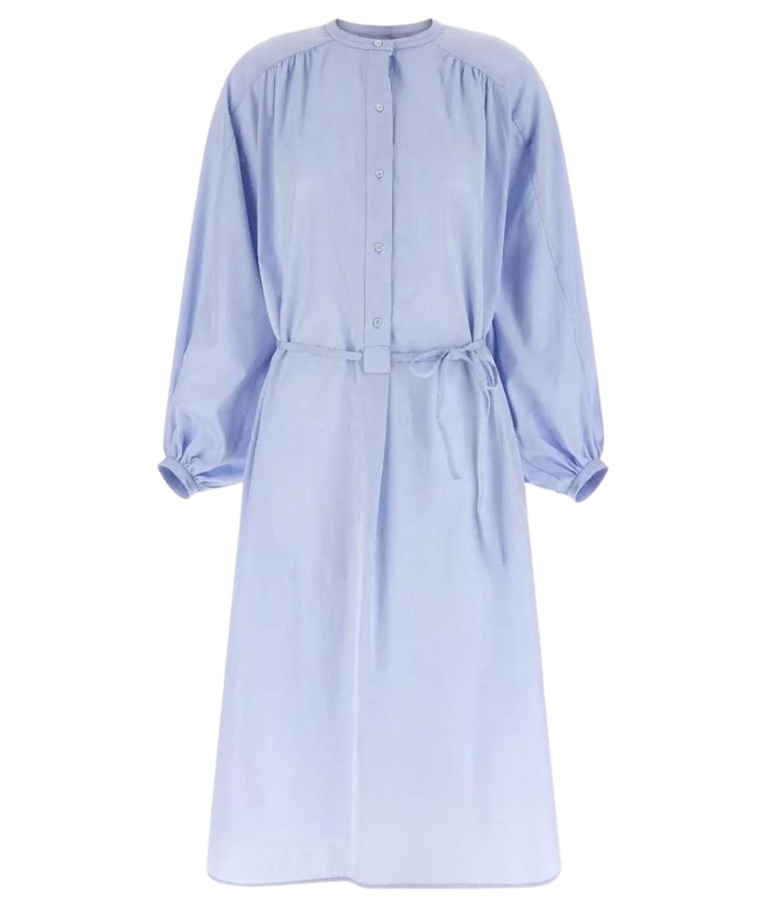LOULOU STUDIO Голубое хлопковое повседневное платье, фото 1