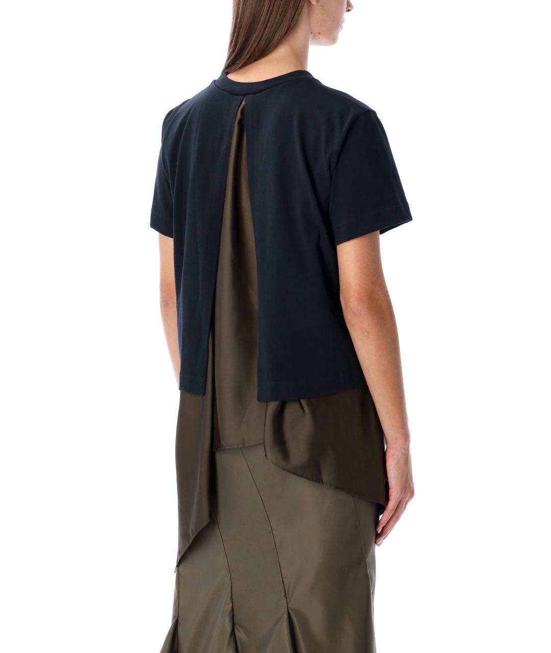 SACAI Черная хлопковая футболка, фото 2