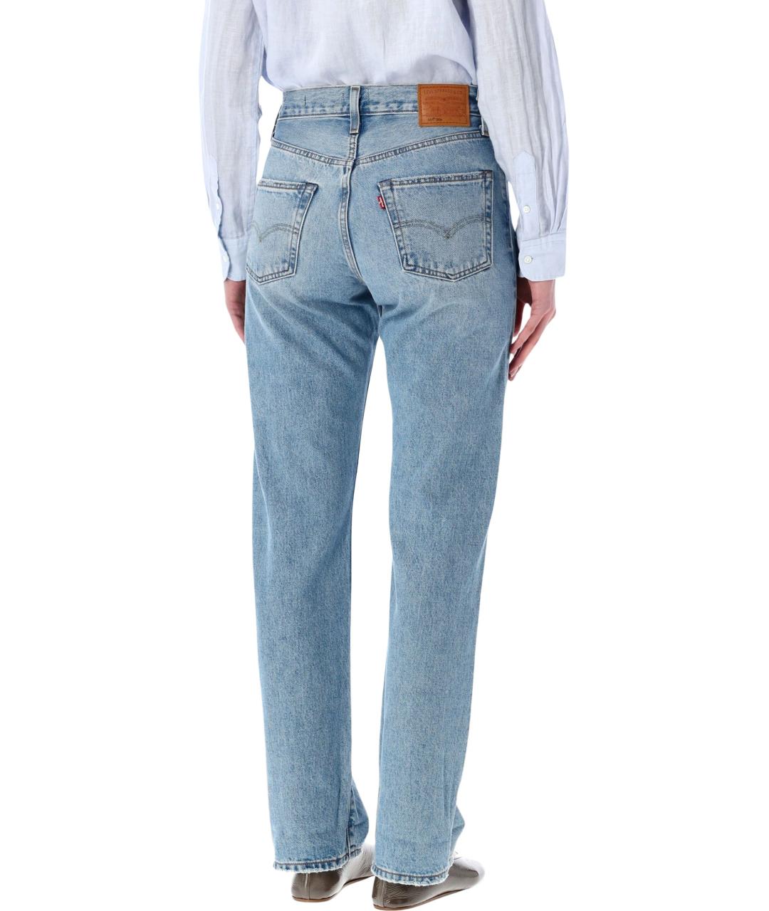 LEVI'S Синие хлопковые прямые джинсы, фото 2