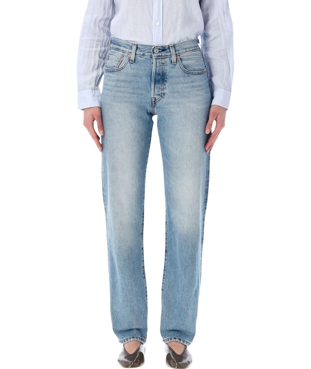 LEVI'S Синие хлопковые прямые джинсы, фото 1