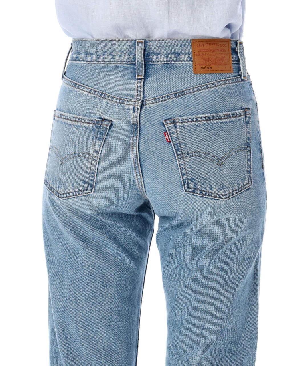 LEVI'S Синие хлопковые прямые джинсы, фото 3