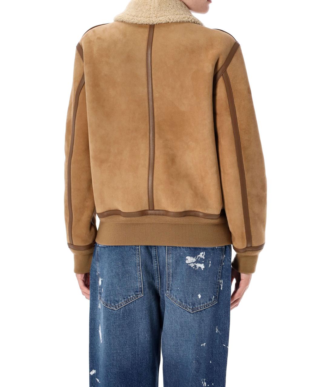 RALPH LAUREN Коричневая кожаная дубленка, фото 3