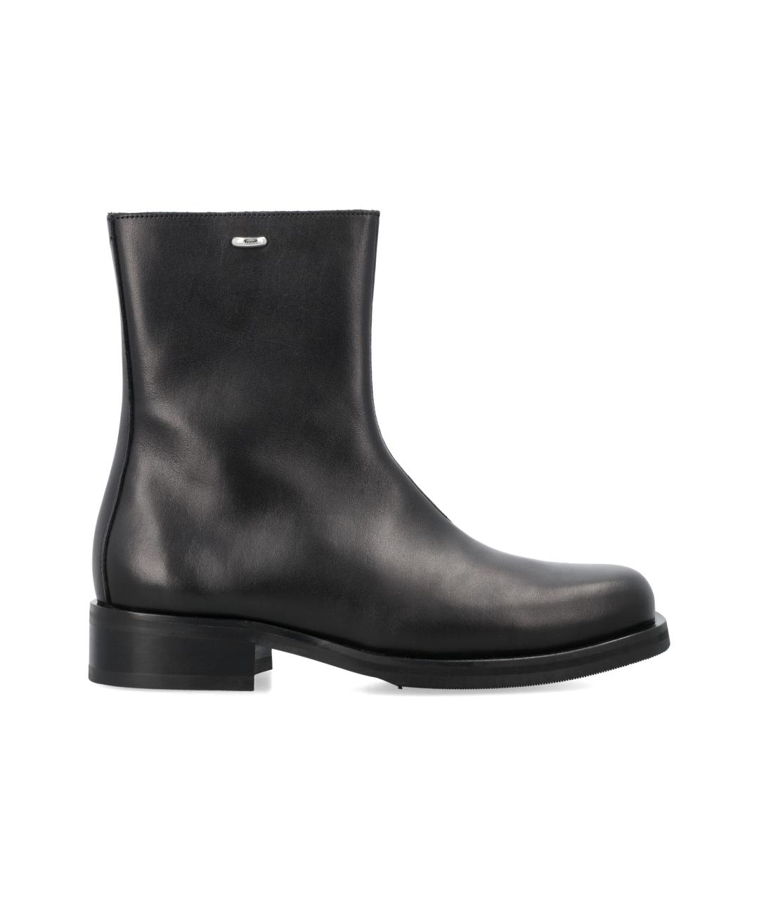 OUR LEGACY Черные кожаные низкие ботинки, фото 1