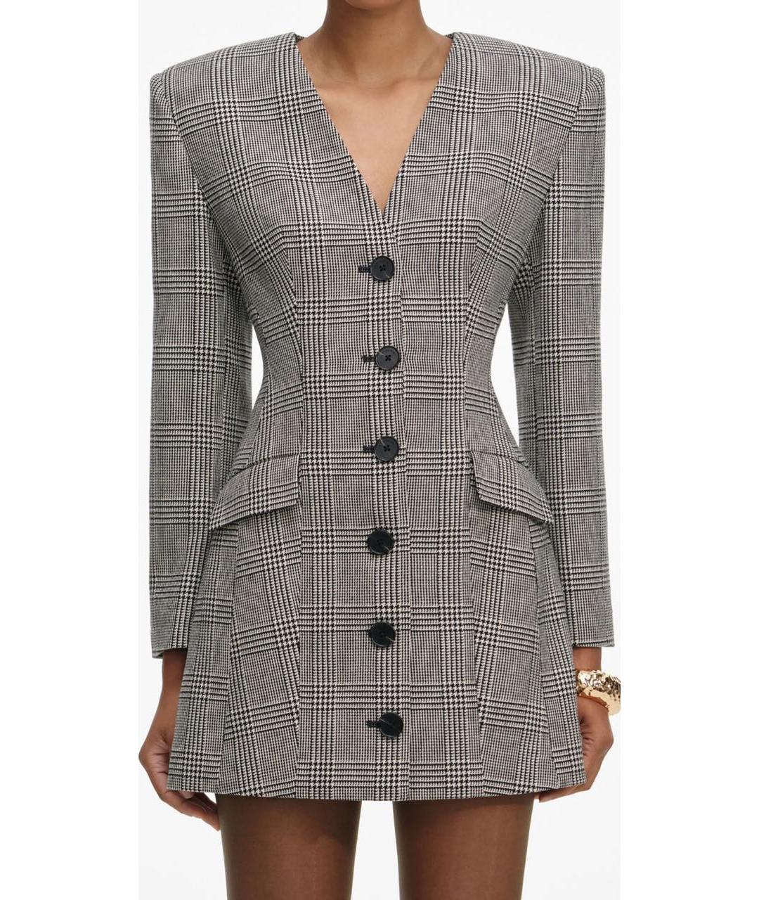 SELF-PORTRAIT Мульти шерстяное повседневное платье, фото 3