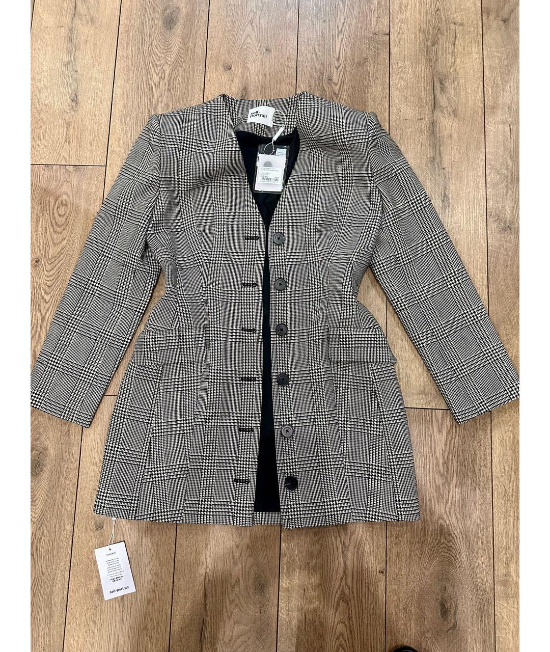 SELF-PORTRAIT Мульти шерстяное повседневное платье, фото 6